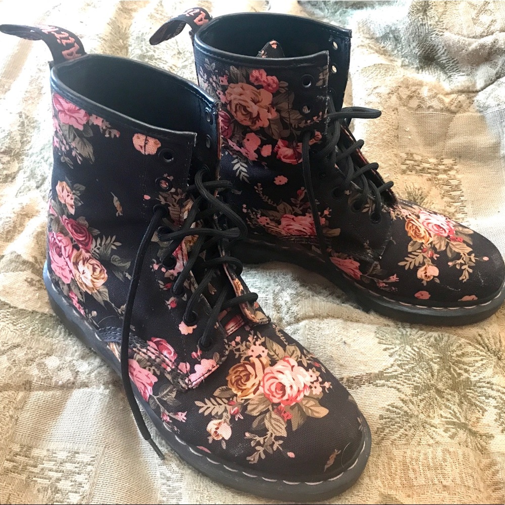 Black Floral Dr. Martens